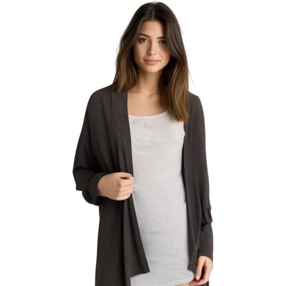 Old Navy Gray Open Front Light Weight Long Sleeve Cardigan Sweater Size M - Picture 1 of 7